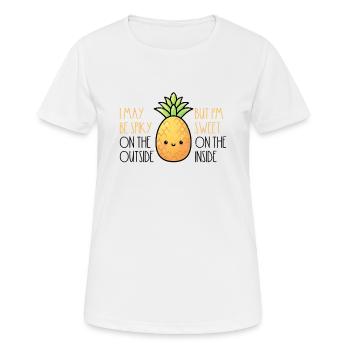 Sweet Pineapple Holiday Hawaii Tropical Dicton Été - T-shirt respirant Femme - blanc - Devant - AI Model Female 172 dark (172cm)