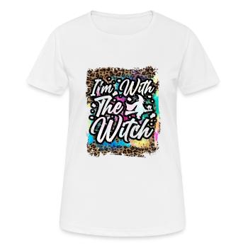 Halloween I'm with the witch Tie Dye - Women's Breathable T-Shirt - white - Front - AI Model Female 172 dark (172cm)