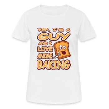 Yep I'm A Guy And I Love Anime & Baking T-Shirt - Frauen T-Shirt atmungsaktiv - Weiß - Vorne - AI Model Female 172 dark (172cm)