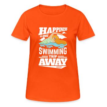 Natation Sauveteur Cours de natation Piscine extérieure Cadeau - T-shirt respirant Femme - orange néon - Devant - AI Model Female 172 dark (172cm)