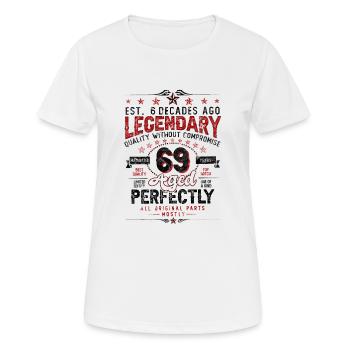 Vintage Legendary - Aged perfectly 69th birthday - Women's Breathable T-Shirt - white - Front - AI Model Female 172 dark (172cm)
