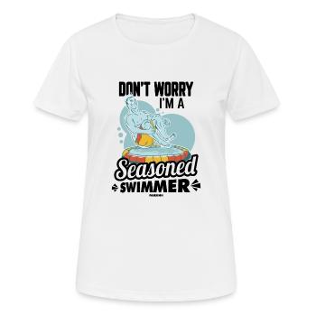 Schwimmen - Frauen T-Shirt atmungsaktiv - Weiß - Vorne - AI Model Female 172 dark (172cm)