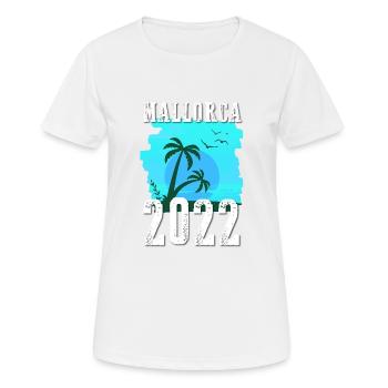 Mallorca 2022 Palmen - Frauen T-Shirt atmungsaktiv - Weiß - Vorne - AI Model Female 172 dark (172cm)