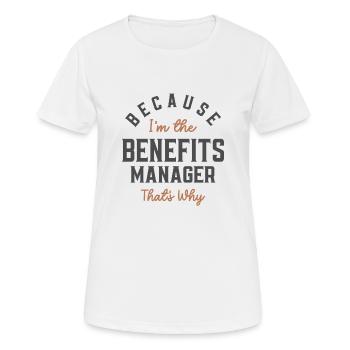 Benefits Manager Job Occupation - Women's Breathable T-Shirt - white - Front - AI Model Female 172 dark (172cm)
