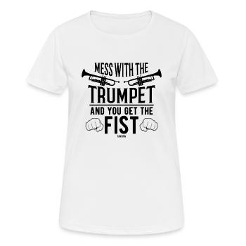 Trompette Brass Band Tröten - T-shirt respirant Femme - blanc - Devant - AI Model Female 172 dark (172cm)