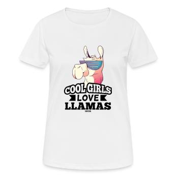 cool lama bébé fille enfant - T-shirt respirant Femme - blanc - Devant - AI Model Female 172 dark (172cm)