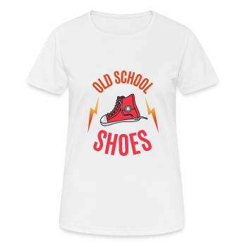 Old-School-Schuhe - Frauen T-Shirt atmungsaktiv - Weiß - Vorne - AI Model Female 172 dark (172cm)