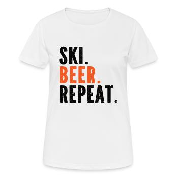 Ski Beer Vacances Skieur Station de ski Ski Ski - T-shirt respirant Femme - blanc - Devant - AI Model Female 172 dark (172cm)