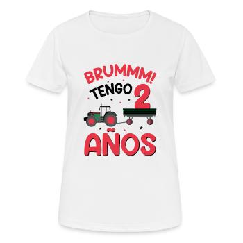 Brummm J'ai 2 ans - T-shirt respirant Femme - blanc - Devant - AI Model Female 172 dark (172cm)