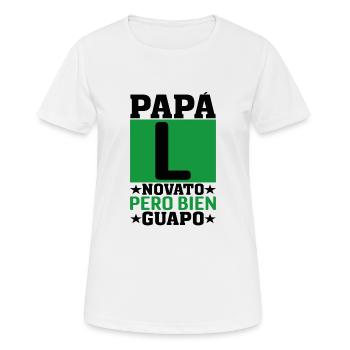Nouveau Papa - T-shirt respirant Femme - blanc - Devant - AI Model Female 172 dark (172cm)