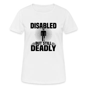 Amputiert Invalide Prothese Handicap Rollstuhl - Frauen T-Shirt atmungsaktiv - Weiß - Vorne - AI Model Female 172 dark (172cm)