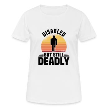 Amputiert Invalide Prothese Handicap Rollstuhl - Frauen T-Shirt atmungsaktiv - Weiß - Vorne - AI Model Female 172 dark (172cm)