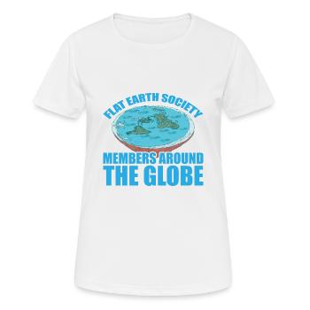 Flat Earth Society, membres du monde entier 15 - T-shirt respirant Femme - blanc - Devant - AI Model Female 172 dark (172cm)