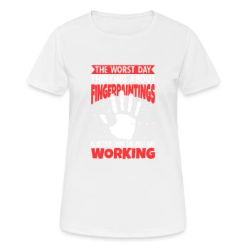 Finger painting - Women's Breathable T-Shirt - white - Front - AI Model Female 172 dark (172cm)