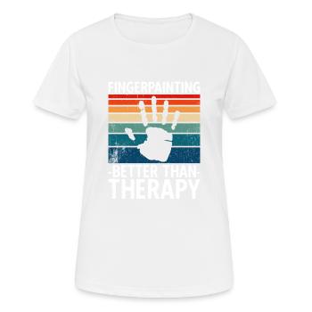Peindre au doigt mieux que la thérapie - T-shirt respirant Femme - blanc - Devant - AI Model Female 172 dark (172cm)