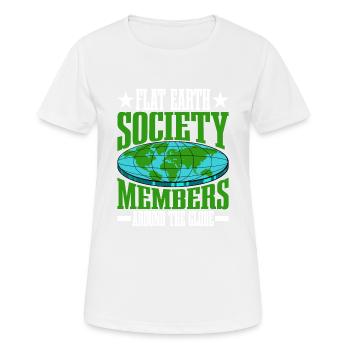 Flat Earth Society, membres du monde entier 16 - T-shirt respirant Femme - blanc - Devant - AI Model Female 172 dark (172cm)