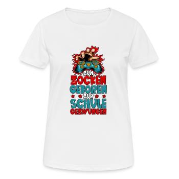 Jeux de hasard Né à l’école - T-shirt respirant Femme - blanc - Devant - AI Model Female 172 dark (172cm)