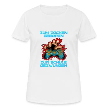 Jeux de hasard Né à l’école - T-shirt respirant Femme - blanc - Devant - AI Model Female 172 dark (172cm)