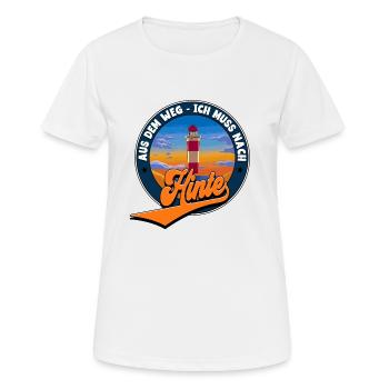 Hinte - Frauen T-Shirt atmungsaktiv - Weiß - Vorne - AI Model Female 172 dark (172cm)