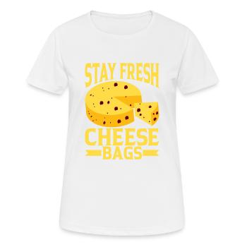 Restez sacs de fromage frais 16 - T-shirt respirant Femme - blanc - Devant - AI Model Female 172 dark (172cm)