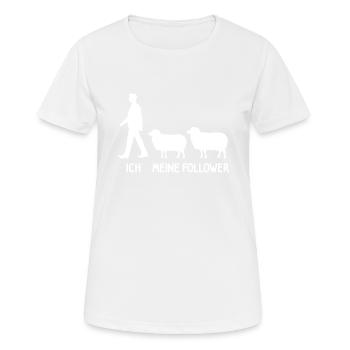 Ich Meine Follower Schaf Hirte Landwirt Bauer - Frauen T-Shirt atmungsaktiv - Weiß - Vorne - AI Model Female 172 dark (172cm)