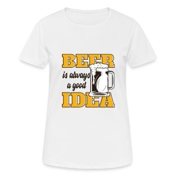Bière - T-shirt respirant Femme - blanc - Devant - AI Model Female 172 dark (172cm)