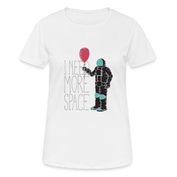 I need more space - Frauen T-Shirt atmungsaktiv - Weiß - Vorne - AI Model Female 172 dark (172cm)