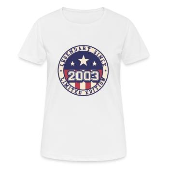 Legendary Since 2003 19e anniversaire - T-shirt respirant Femme - blanc - Devant - AI Model Female 172 dark (172cm)