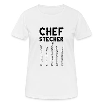 Chefstecher Spargelstecher Spargelernte Bauer - Frauen T-Shirt atmungsaktiv - Weiß - Vorne - AI Model Female 172 dark (172cm)