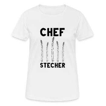 Chefstecher Spargelstecher Spargelernte Bauer - Frauen T-Shirt atmungsaktiv - Weiß - Vorne - AI Model Female 172 dark (172cm)