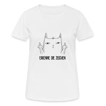 Erkenne die Zeichen - Frauen T-Shirt atmungsaktiv - Weiß - Vorne - AI Model Female 172 dark (172cm)