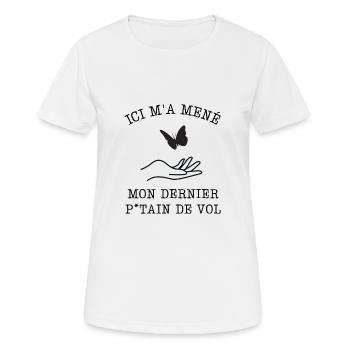 dernier vol - T-shirt respirant Femme - blanc - Devant - AI Model Female 172 dark (172cm)