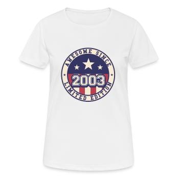 Awesome Since 2003 19e anniversaire - T-shirt respirant Femme - blanc - Devant - AI Model Female 172 dark (172cm)