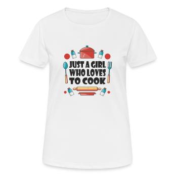 Girls, That Loves, Cooking Kitchen Cooking Gift - Women's Breathable T-Shirt - white - Front - AI Model Female 172 dark (172cm)
