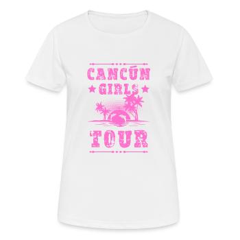 Tournée des filles de Cancun - T-shirt respirant Femme - blanc - Devant - AI Model Female 172 dark (172cm)