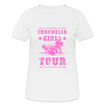 Tournée des filles en Indonésie - T-shirt respirant Femme - blanc - Devant - AI Model Female 172 dark (172cm)