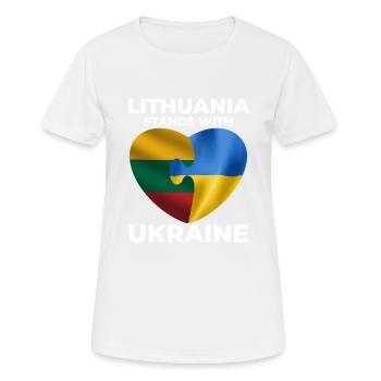 La Lituanie soutient l’Ukraine - T-shirt respirant Femme - blanc - Devant - AI Model Female 172 dark (172cm)