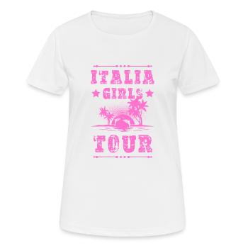 Tournée des filles d’Italie - T-shirt respirant Femme - blanc - Devant - AI Model Female 172 dark (172cm)