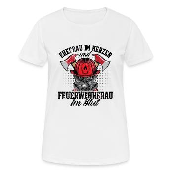 Feuerwehrfrau - Frauen T-Shirt atmungsaktiv - Weiß - Vorne - AI Model Female 172 dark (172cm)