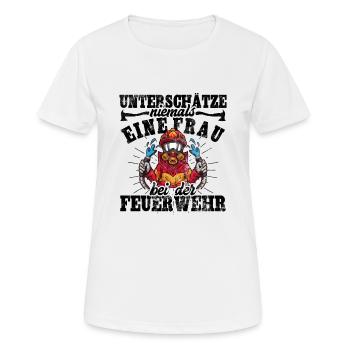 Feuerwehrfrau - Frauen T-Shirt atmungsaktiv - Weiß - Vorne - AI Model Female 172 dark (172cm)