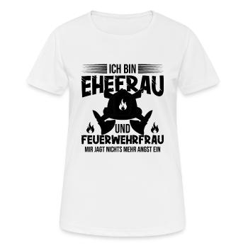 Feuerwehrfrau - Frauen T-Shirt atmungsaktiv - Weiß - Vorne - AI Model Female 172 dark (172cm)