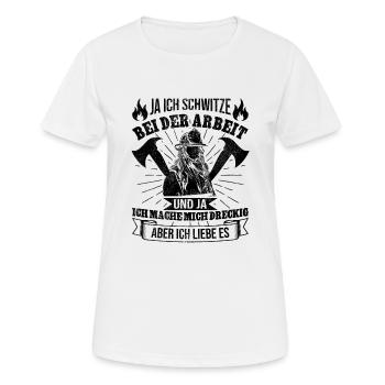 Feuerwehrfrau - Frauen T-Shirt atmungsaktiv - Weiß - Vorne - AI Model Female 172 dark (172cm)
