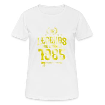 1985 legends born in - Frauen T-Shirt atmungsaktiv - Weiß - Vorne - AI Model Female 172 dark (172cm)