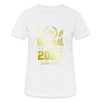 2025 limited edition - Frauen T-Shirt atmungsaktiv - Weiß - Vorne - AI Model Female 172 dark (172cm)