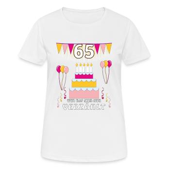 GEBURTSTAG 65 - Frauen T-Shirt atmungsaktiv - Weiß - Vorne - AI Model Female 172 dark (172cm)
