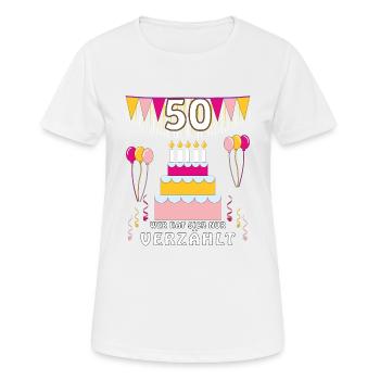 GEBURTSTAG 50 - Frauen T-Shirt atmungsaktiv - Weiß - Vorne - AI Model Female 172 dark (172cm)
