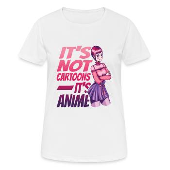 Ce ne sont pas des dessins animés, c’est de l’anime 3 - T-shirt respirant Femme - blanc - Devant - AI Model Female 172 dark (172cm)