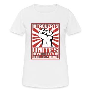 Introvertis s’unit séparément dans votre propre maison 2 - T-shirt respirant Femme - blanc - Devant - AI Model Female 172 dark (172cm)