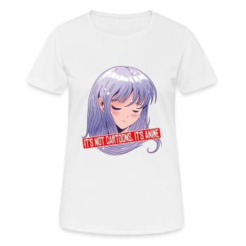 Ce ne sont pas des dessins animés, c’est de l’anime 4 - T-shirt respirant Femme - blanc - Devant - AI Model Female 172 dark (172cm)