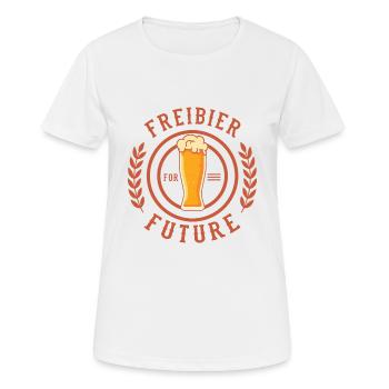 Biertrinker Freibier For Future - Frauen T-Shirt atmungsaktiv - Weiß - Vorne - AI Model Female 172 dark (172cm)